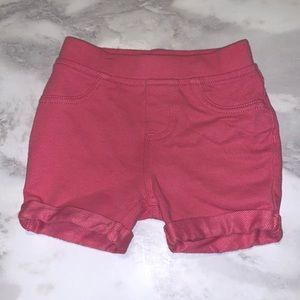Garanimals Baby Girl Dark Pink Shorts With Pockets Size 12 months.